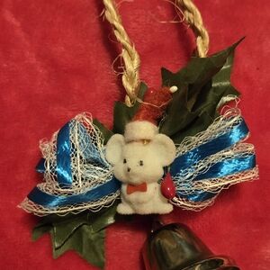 Festive Mouse Ornament with Bell